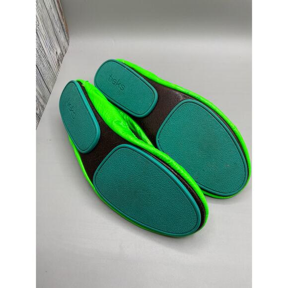 Tieks by Gavrielli Ballet Italian Leather Foldable Woman’s Lime Green Flats 10 - Picture 6 of 7